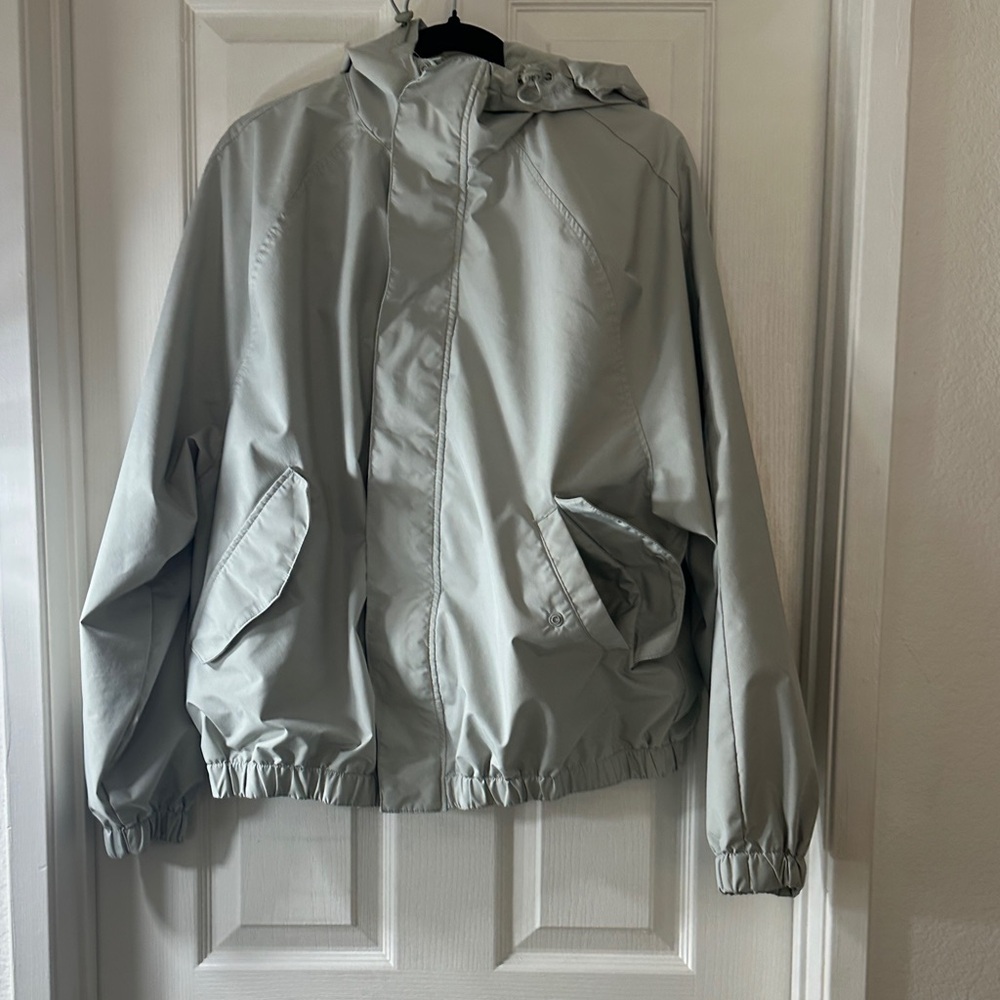H&M Light Sage Hooded Windbreaker Jacket